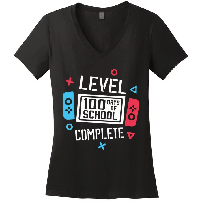 Level 100 Days Of School Women's V-Neck T-Shirt