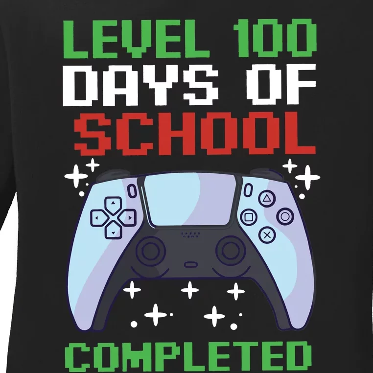 Level 100 Days Of School Completed Ladies Long Sleeve Shirt