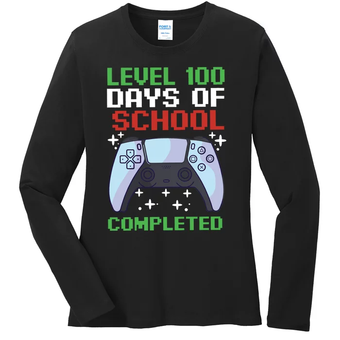 Level 100 Days Of School Completed Ladies Long Sleeve Shirt