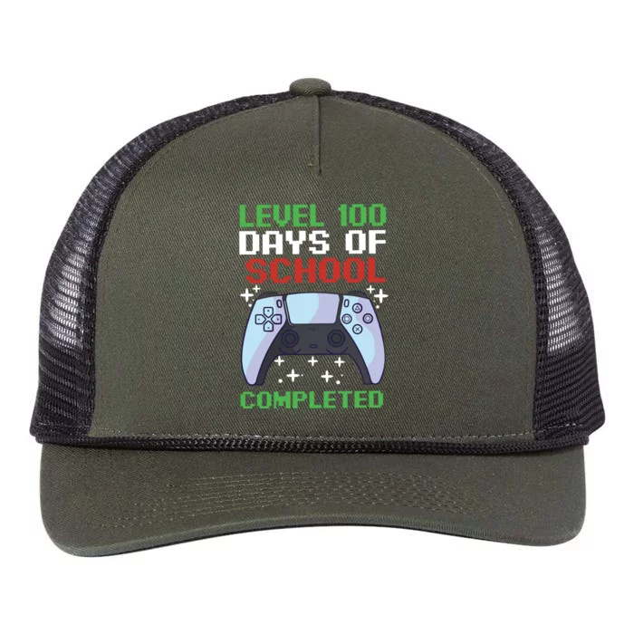 Level 100 Days Of School Completed Retro Rope Trucker Hat Cap