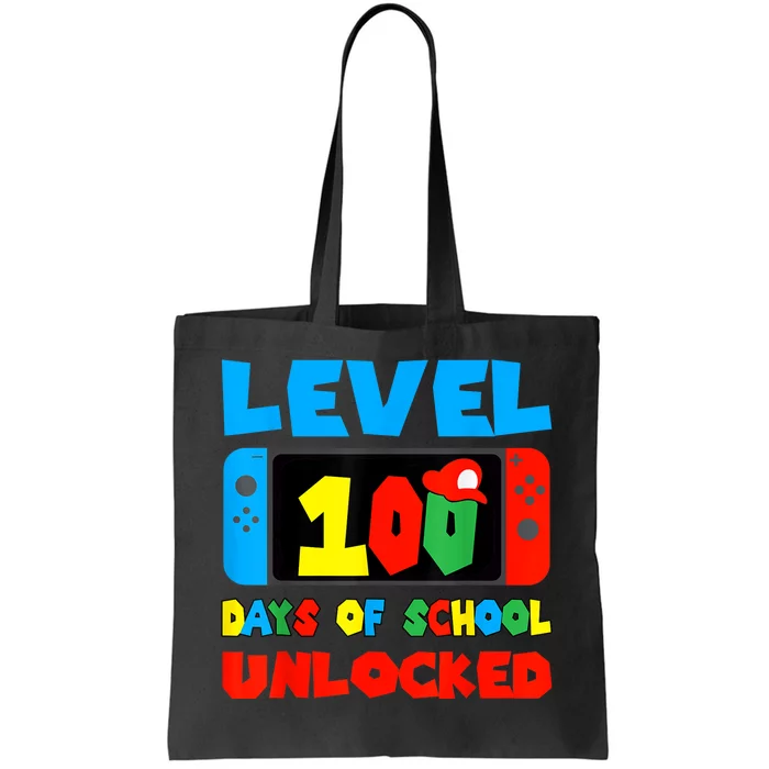 Level 100 Days Of School Unlocked Video Games Gamer Tote Bag