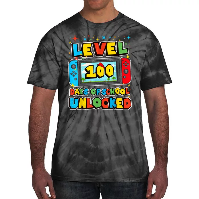 Level 100 Days Of School Unlocked Boy S Gamer Video Games Tie-Dye T-Shirt