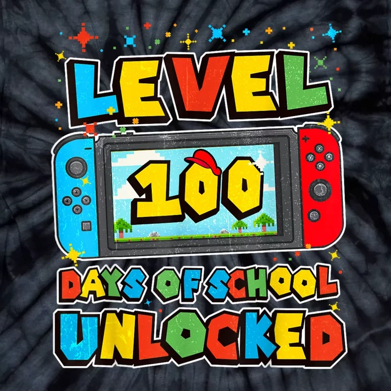 Level 100 Days Of School Unlocked Boy S Gamer Video Games Tie-Dye T-Shirt