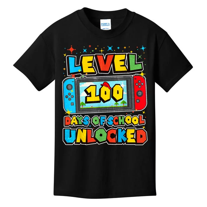 Level 100 Days Of School Unlocked Boy S Gamer Video Games Kids T-Shirt