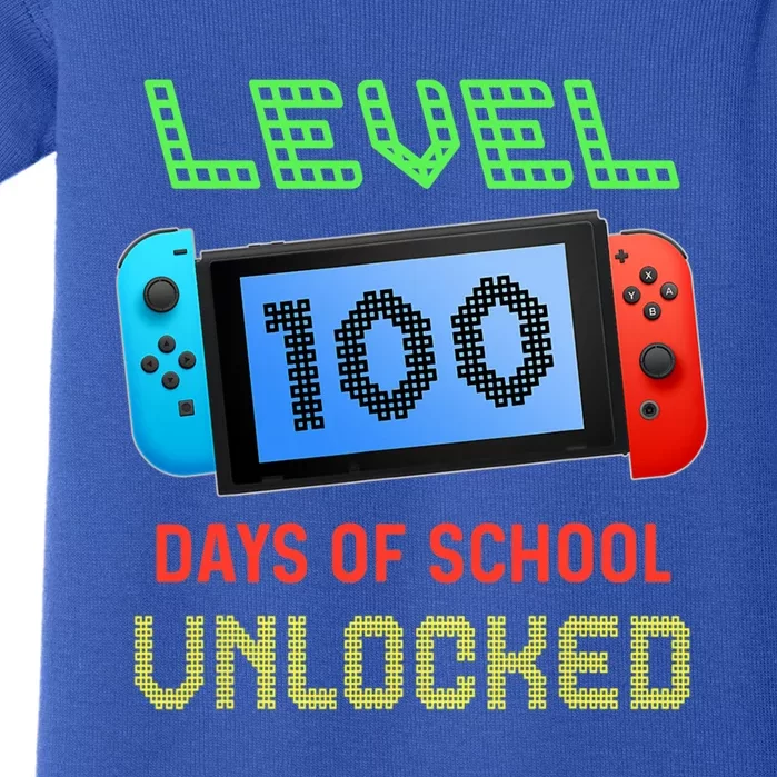 Level 100 Day Of School Unlocked Gaming Smarter Gamer Gift Baby Bodysuit