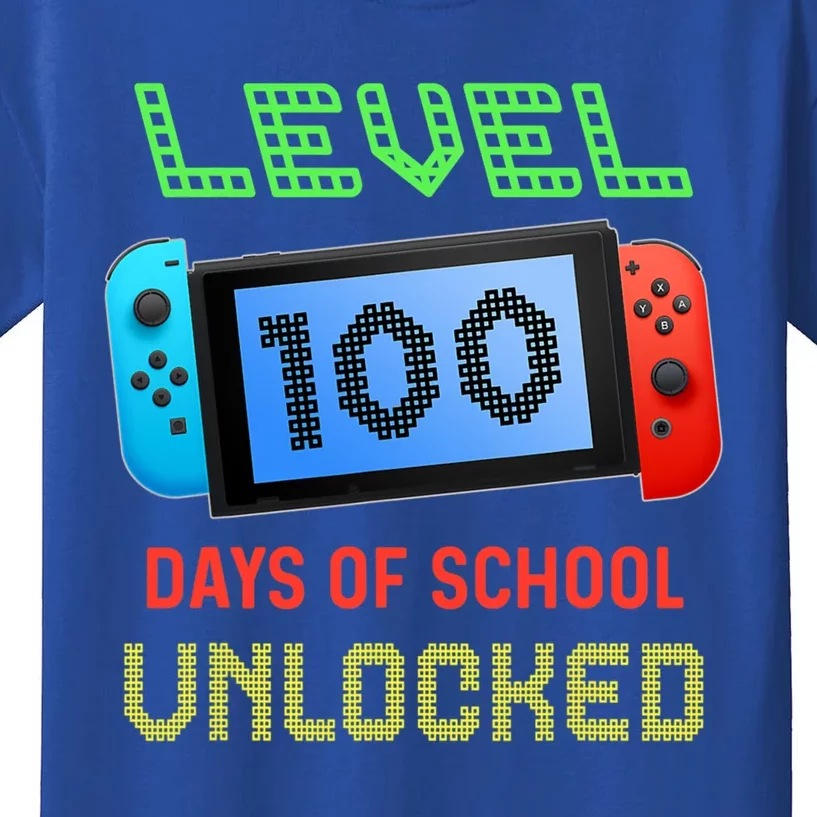 Level 100 Day Of School Unlocked Gaming Smarter Gamer Gift Kids T-Shirt