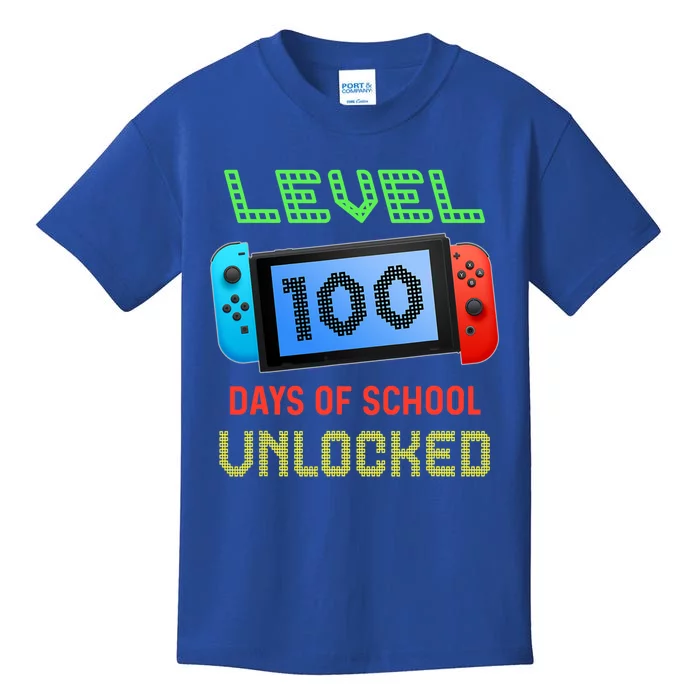 Level 100 Day Of School Unlocked Gaming Smarter Gamer Gift Kids T-Shirt