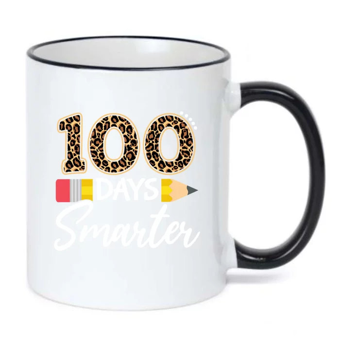 Leopard 100 Days Smarter Teacher Student 100th Day Of School Cute Gift Black Color Changing Mug