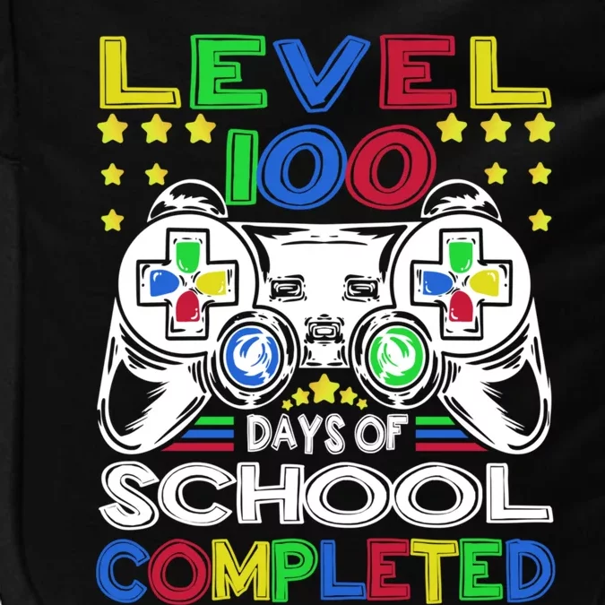 Level 100 Days Of School Completed 100th Day Gamer Boys Kids Impact Tech Backpack