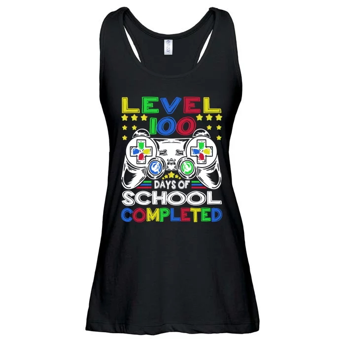 Level 100 Days Of School Completed 100th Day Gamer Boys Kids Ladies Essential Flowy Tank