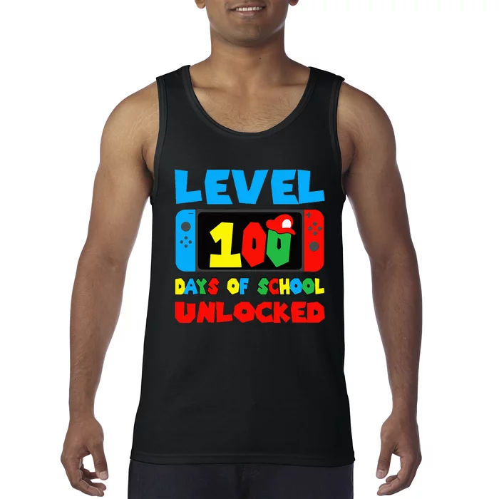 Level 100 Days Of School Unlocked Video Games Gamer Tank Top