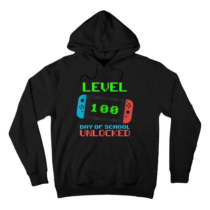 Level 100 Days Of School Unlocked Gamer Video Games Tall Hoodie