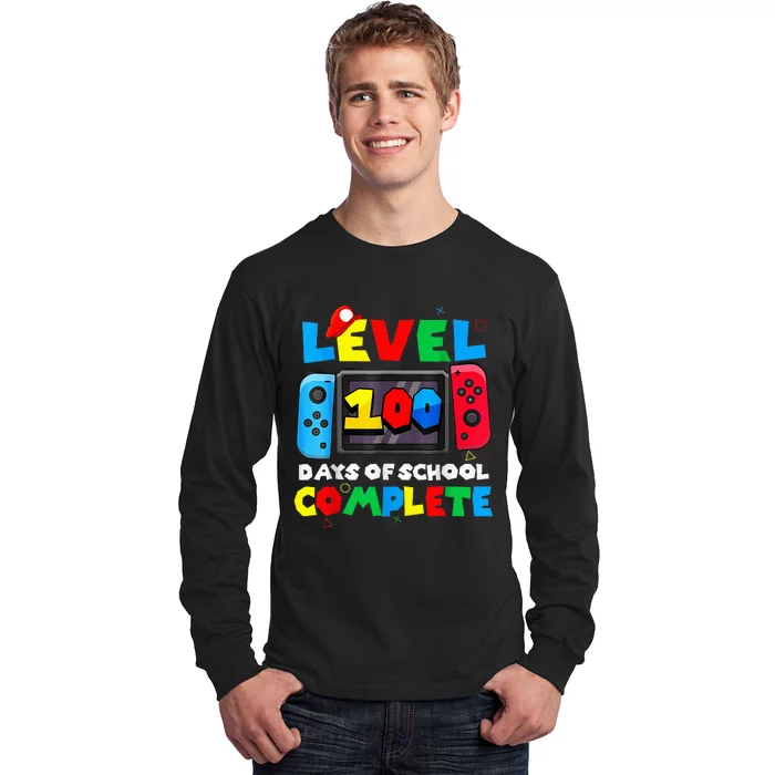 Level 100 Days Of School Complete Gamer Video Games Long Sleeve Shirt