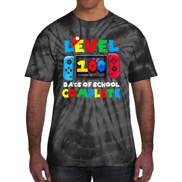 Level 100 Days Of School Complete Gamer Video Games Tie-Dye T-Shirt