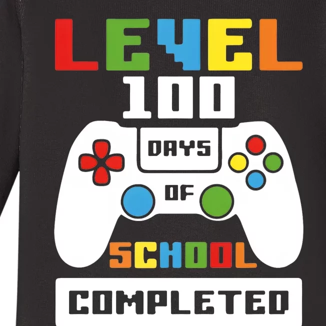 Level 100 Days Of School Completed Game Lover Baby Long Sleeve Bodysuit