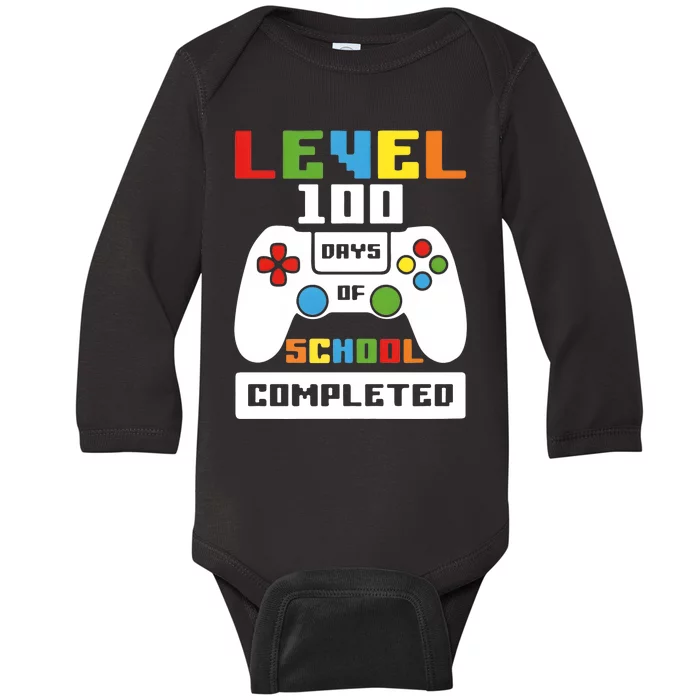 Level 100 Days Of School Completed Game Lover Baby Long Sleeve Bodysuit