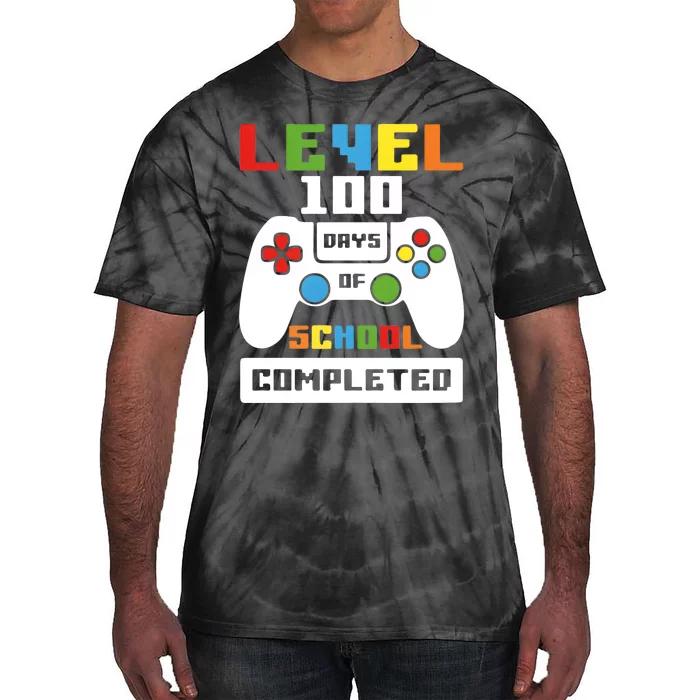 Level 100 Days Of School Completed Game Lover Tie-Dye T-Shirt