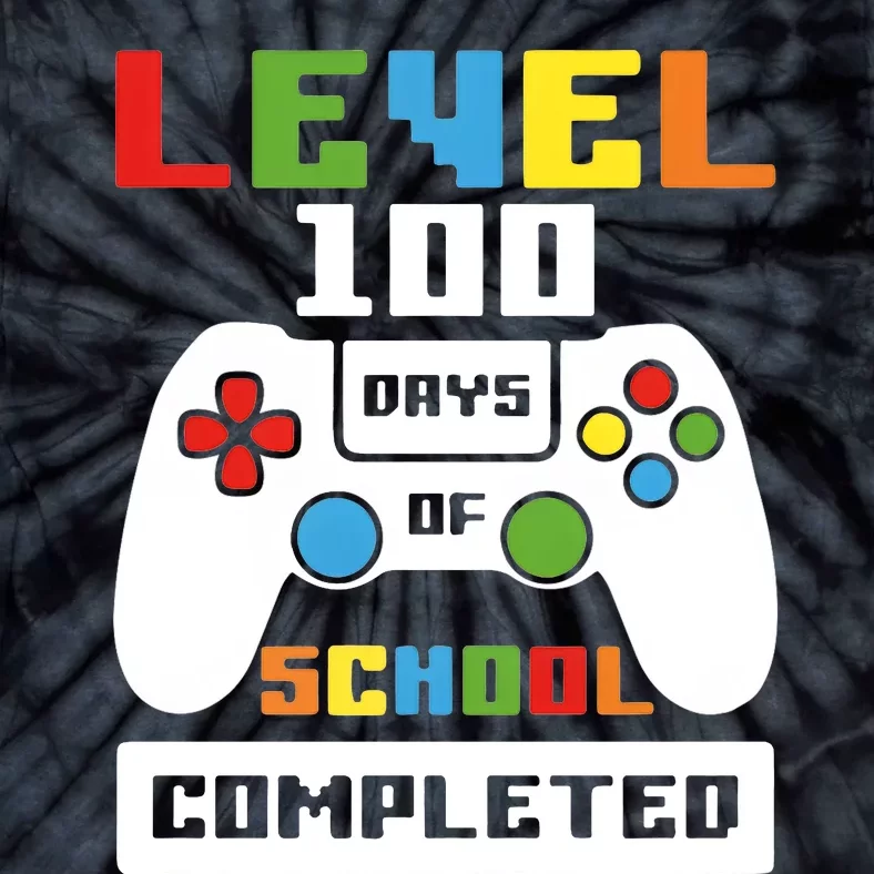 Level 100 Days Of School Completed Game Lover Tie-Dye T-Shirt