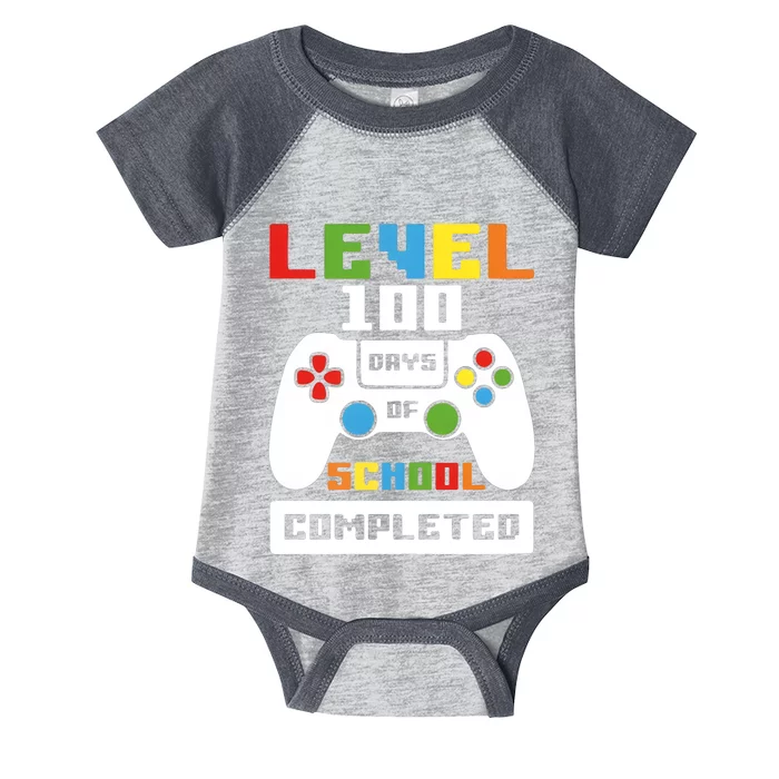 Level 100 Days Of School Completed Game Lover Infant Baby Jersey Bodysuit