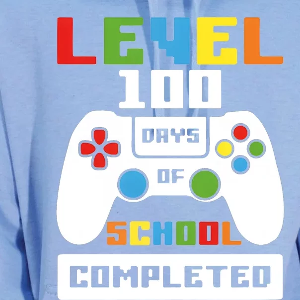 Level 100 Days Of School Completed Game Lover Unisex Surf Hoodie