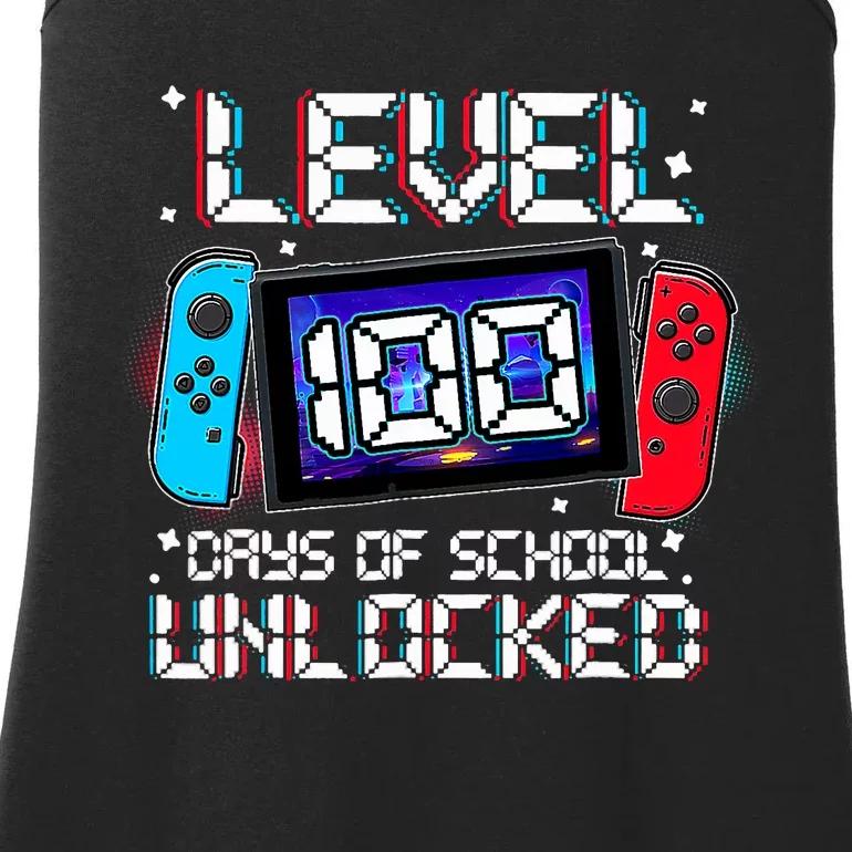 Level 100 Days Of School Unlocked Gamer Video Games Ladies Essential Tank