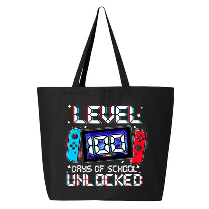 Level 100 Days Of School Unlocked Gamer Video Games 25L Jumbo Tote