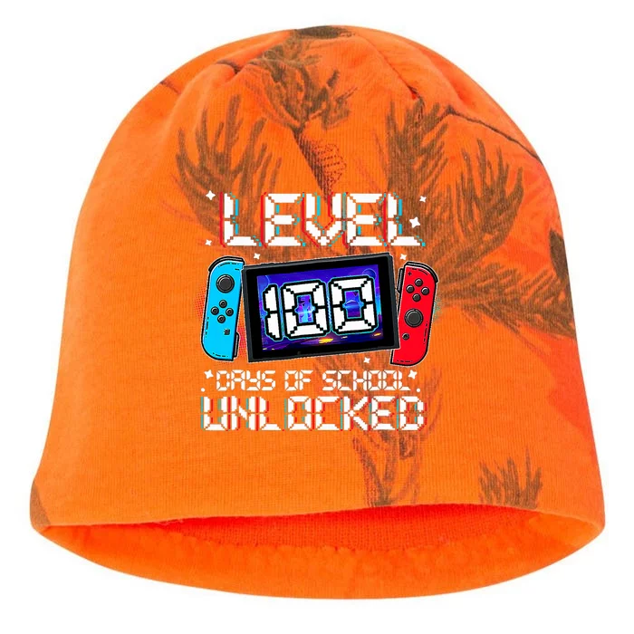 Level 100 Days Of School Unlocked Gamer Video Games Kati - Camo Knit Beanie