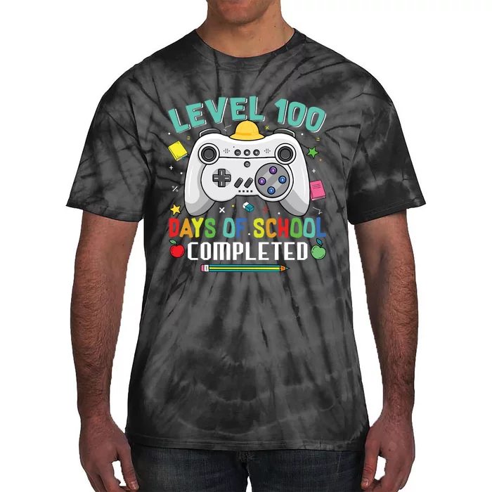 Level 100 Day's Of School Funny Completed Tie-Dye T-Shirt