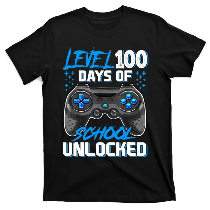 Level 100 Days Of School Unlocked Gamer Video Games Boys T-Shirt