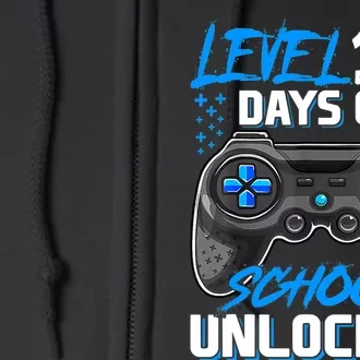 Level 100 Days Of School Unlocked Gamer Video Games Boys Full Zip Hoodie