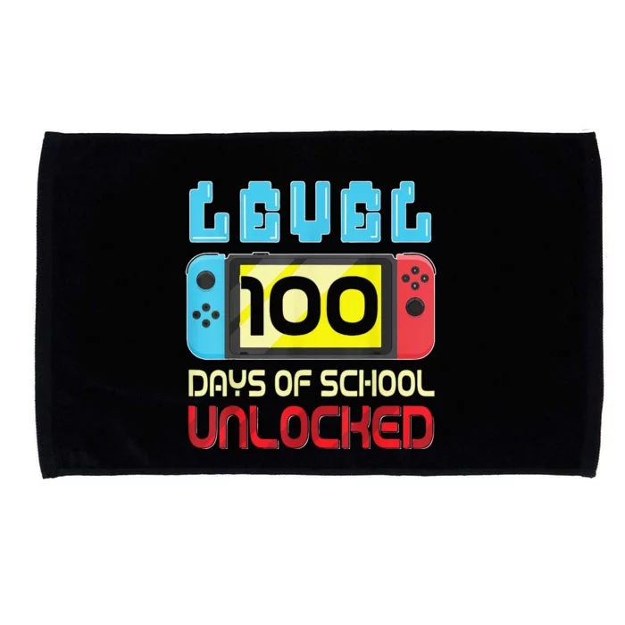 Level 100 Days Of School Unlocked Gamer Video Games Microfiber Hand Towel