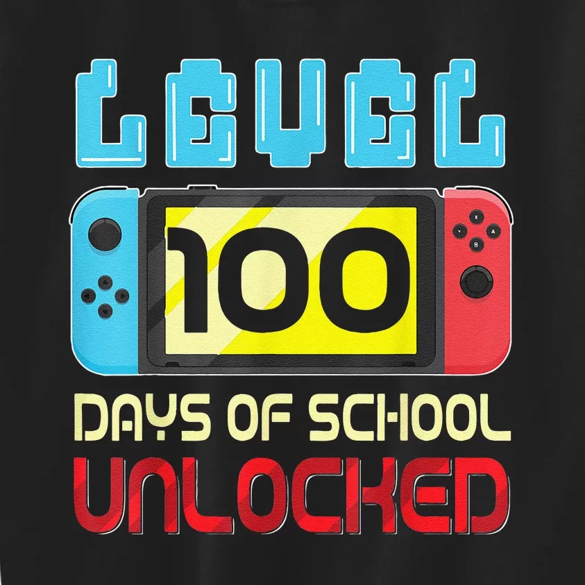 Level 100 Days Of School Unlocked Gamer Video Games Kids Sweatshirt