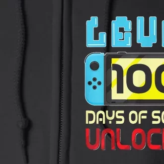 Level 100 Days Of School Unlocked Gamer Video Games Full Zip Hoodie