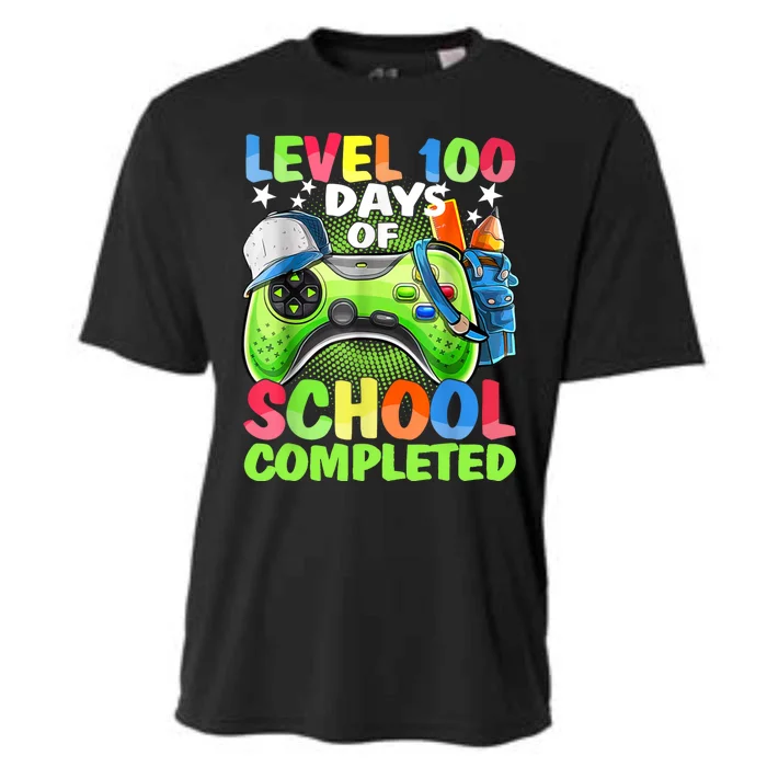 Level 100 Days Of School Completed Video Games Gamer Cooling Performance Crew T-Shirt