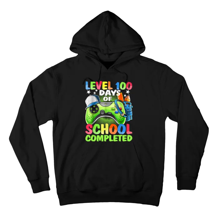 Level 100 Days Of School Completed Video Games Gamer Hoodie