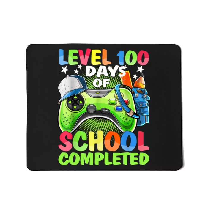 Level 100 Days Of School Completed Video Games Gamer Mousepad