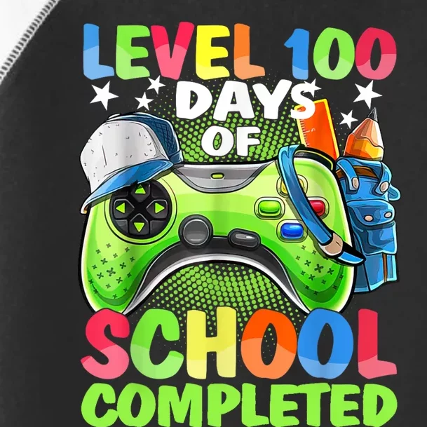 Level 100 Days Of School Completed Video Games Gamer Toddler Fine Jersey T-Shirt