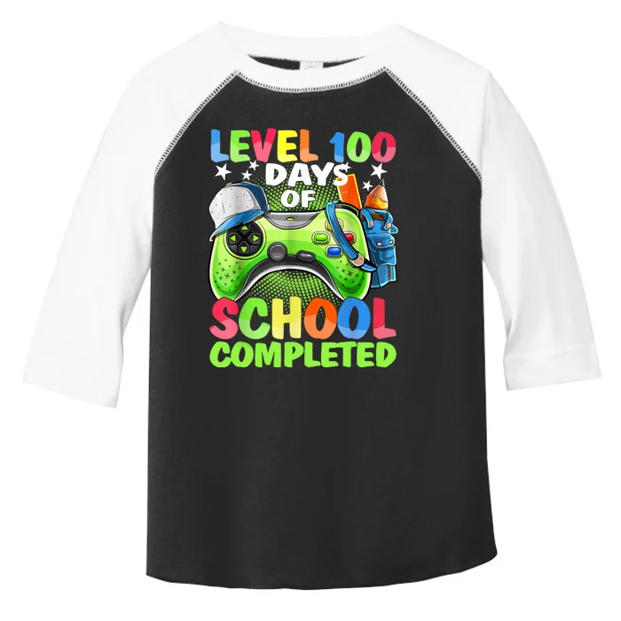 Level 100 Days Of School Completed Video Games Gamer Toddler Fine Jersey T-Shirt