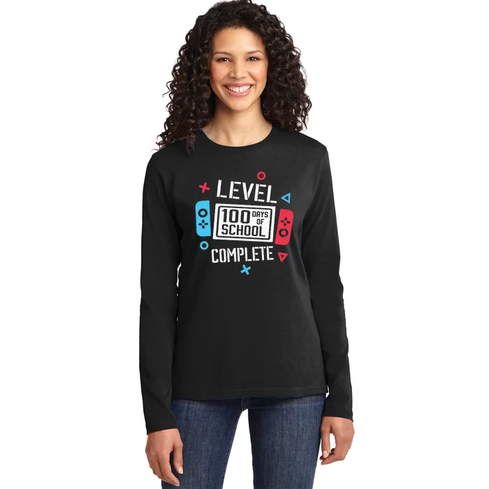 Level 100 Days Of School Ladies Long Sleeve Shirt