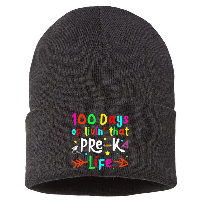 Living 100 Days Of School Pre K Life Teachers Sustainable Knit Beanie