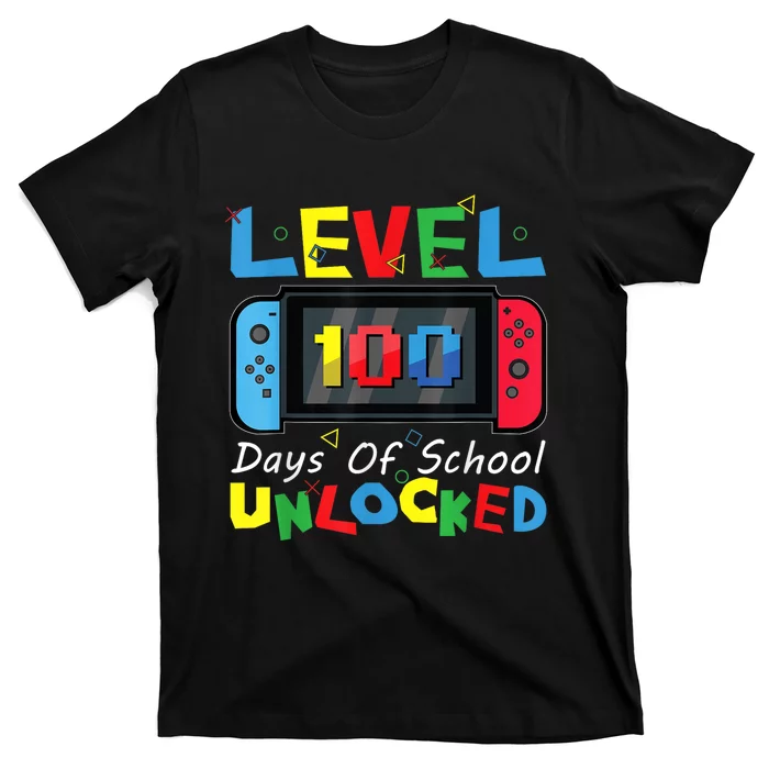 Level 100 Days Of School Unlocked Video Games Controller T-Shirt