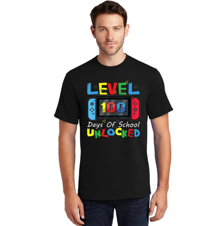 Level 100 Days Of School Unlocked Video Games Controller Tall T-Shirt