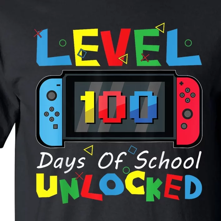 Level 100 Days Of School Unlocked Video Games Controller Tall T-Shirt