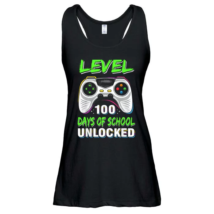 Level 100 Days Of School Unlocked Gamer Video Games Ladies Essential Flowy Tank