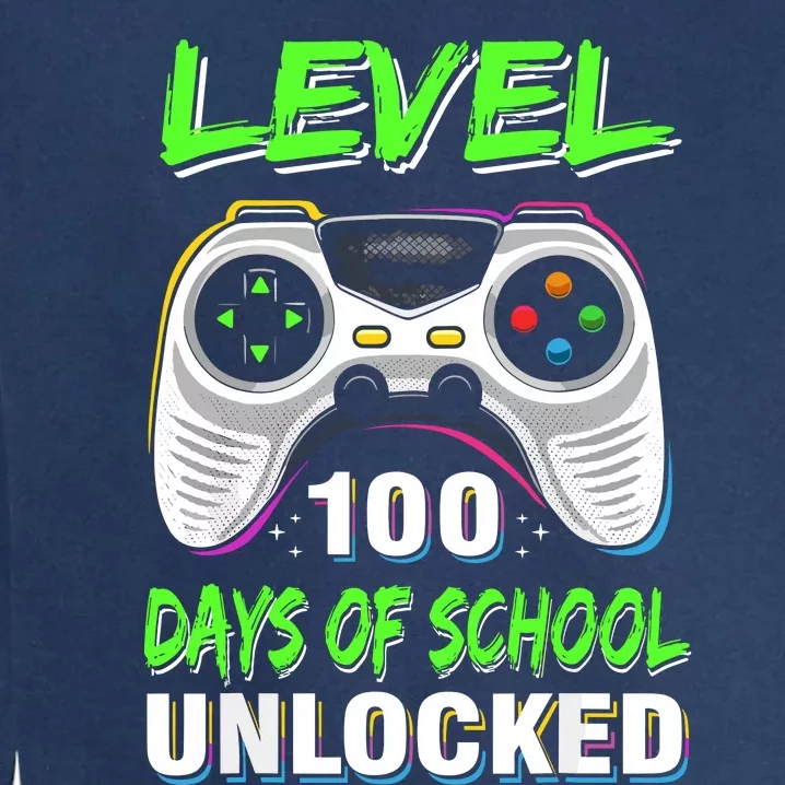 Level 100 Days Of School Unlocked Gamer Video Games Garment-Dyed Sweatshirt