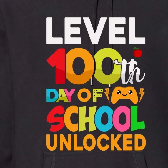 Level 100 Days Of School Unlocked Gamer Video Games Premium Hoodie