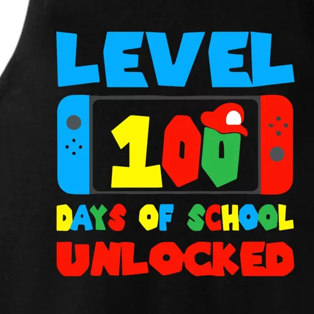 Level 100 Days Of School Unlocked Video Games Gamer Ladies Tri-Blend Wicking Tank