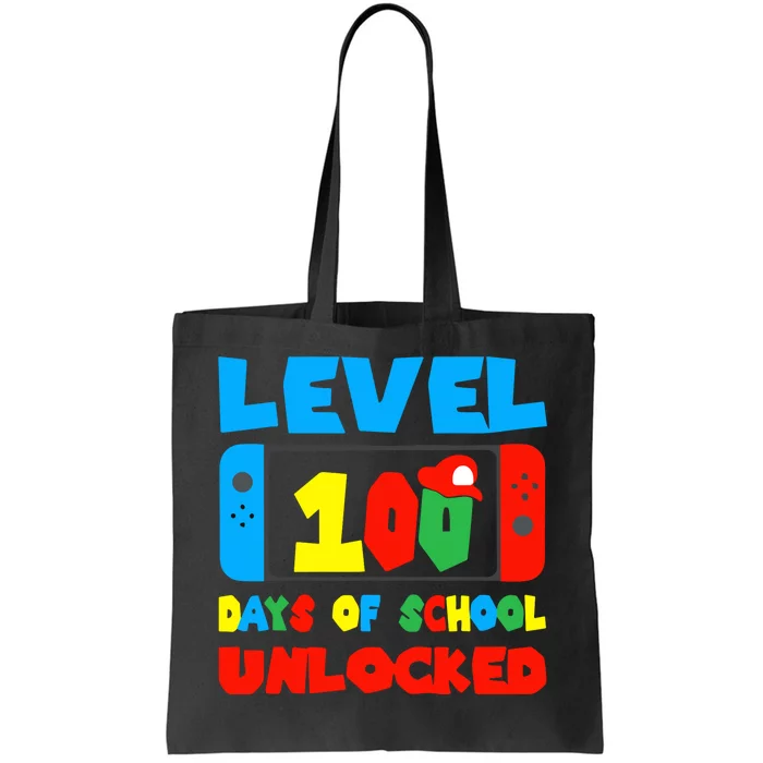 Level 100 Days Of School Unlocked Video Games Gamer Tote Bag