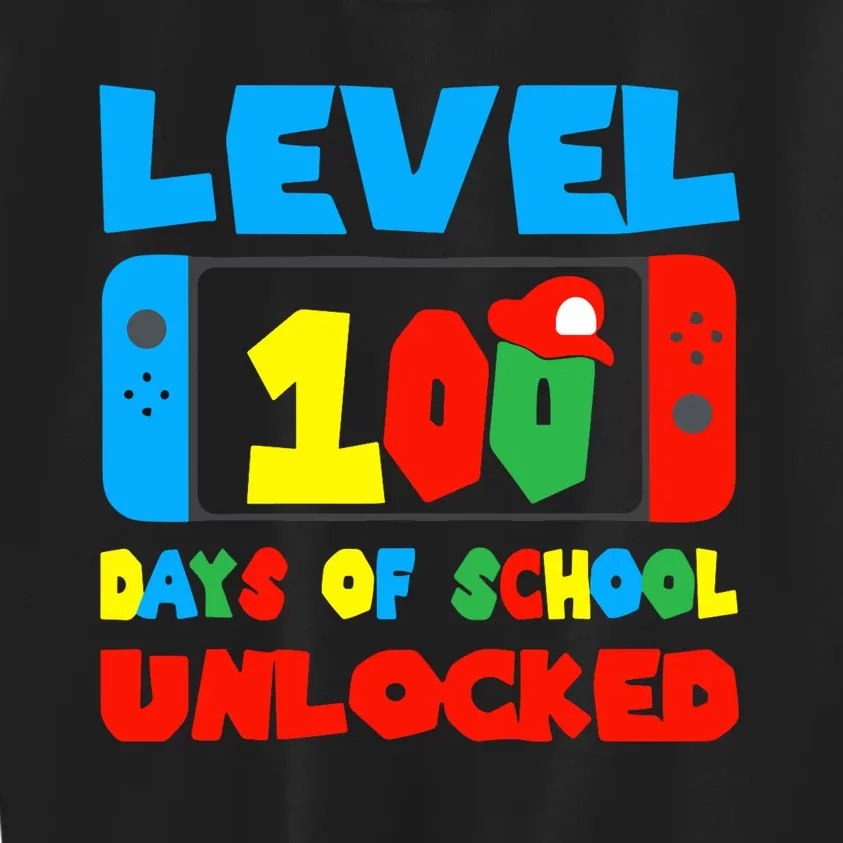 Level 100 Days Of School Unlocked Video Games Gamer Kids Sweatshirt