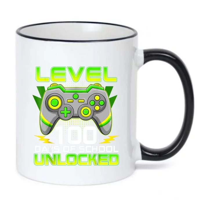 Level 100 Days Of School Unlocked Gamer Video Games Black Color Changing Mug